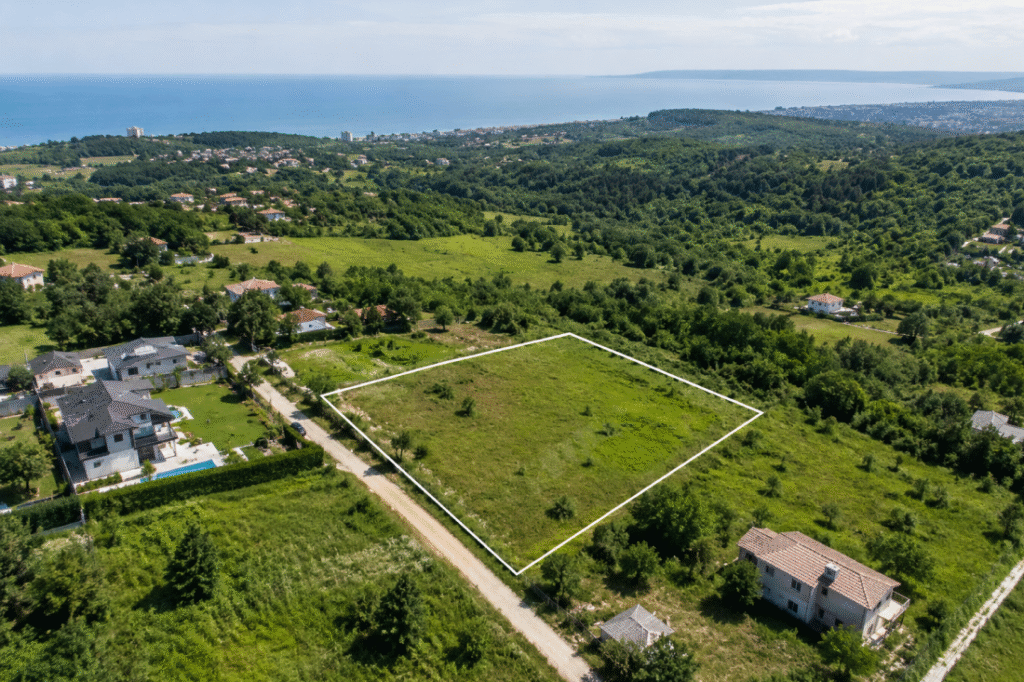 Aerial view of rural seaside property in Bulgaria