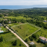 Aerial view of rural seaside property in Bulgaria